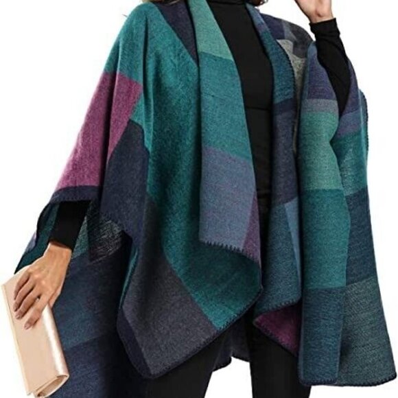 Jackets & Blazers - (NEW NEVER WORN)   Women's Blanket Shawls Wraps Winter Poncho Cape Warm Cardigan